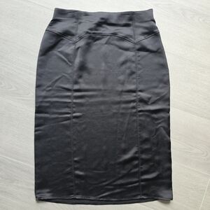 Express Classic Black Satin Pencil Skirt
